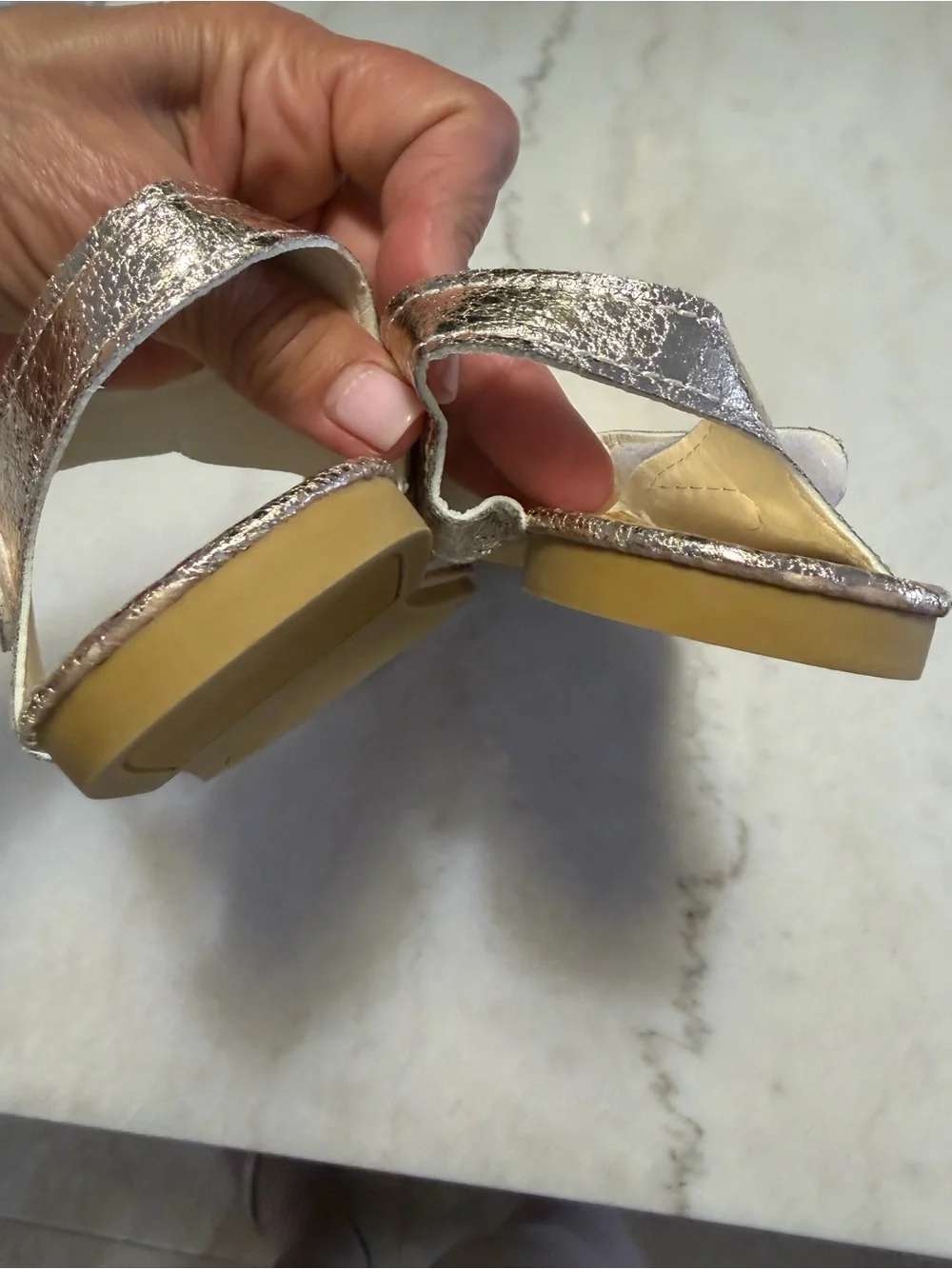 Girls' Gold Floral Accent Sandals with Ankle Strap